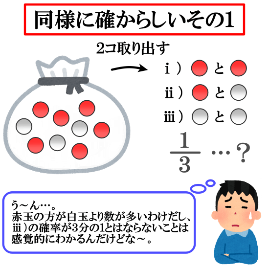 【同様に確からしい】玉を取り出す問題